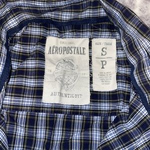 Aeropostale Blue Plaid Casual Button Down Sz S/P